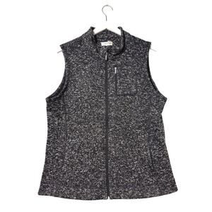 Calvin Klein Women’s XL Sleeveless Zip-Up Black & White Knit Vest